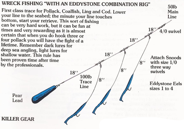 QUALITY SEA FISHING RIGS SMOOTH HOUND SHORE RIGS X4 REEL/BAIT/ CRAB/ LUG 